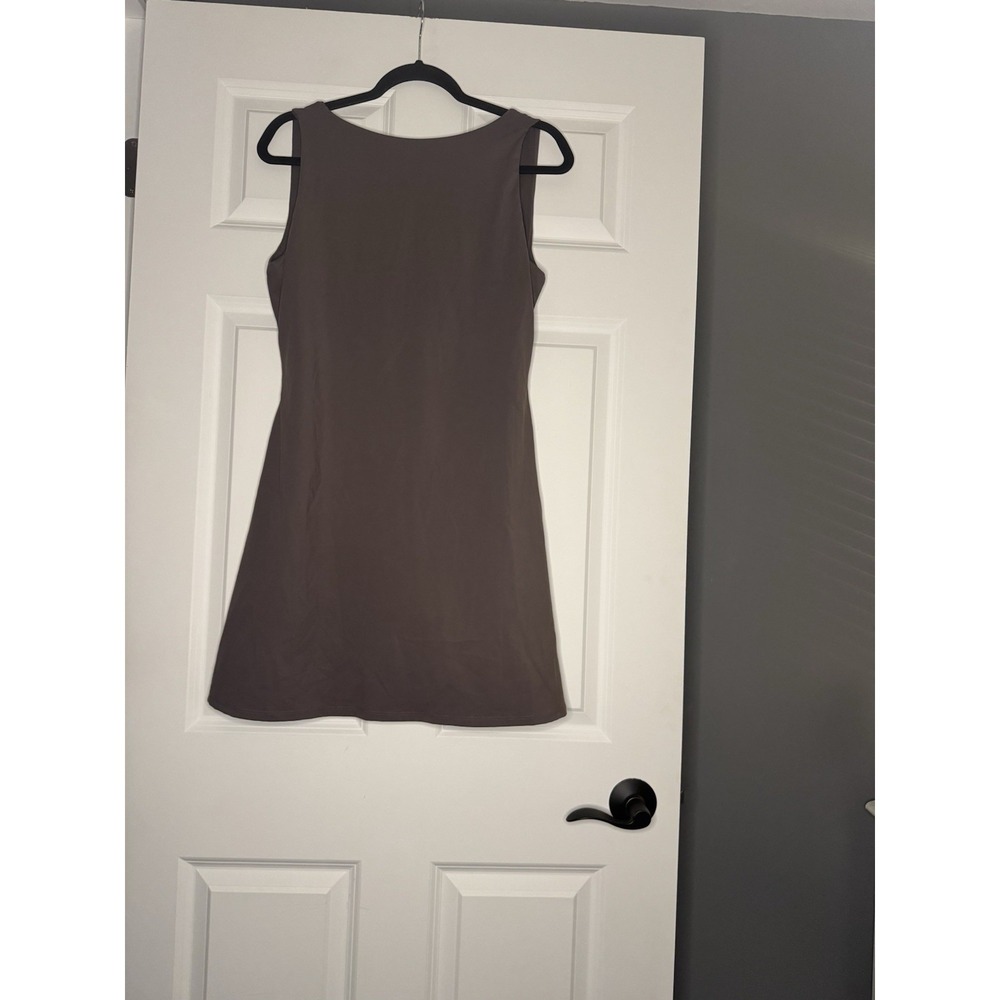 Qinsen Open Back Tennis Mini Dress Xl Taupe